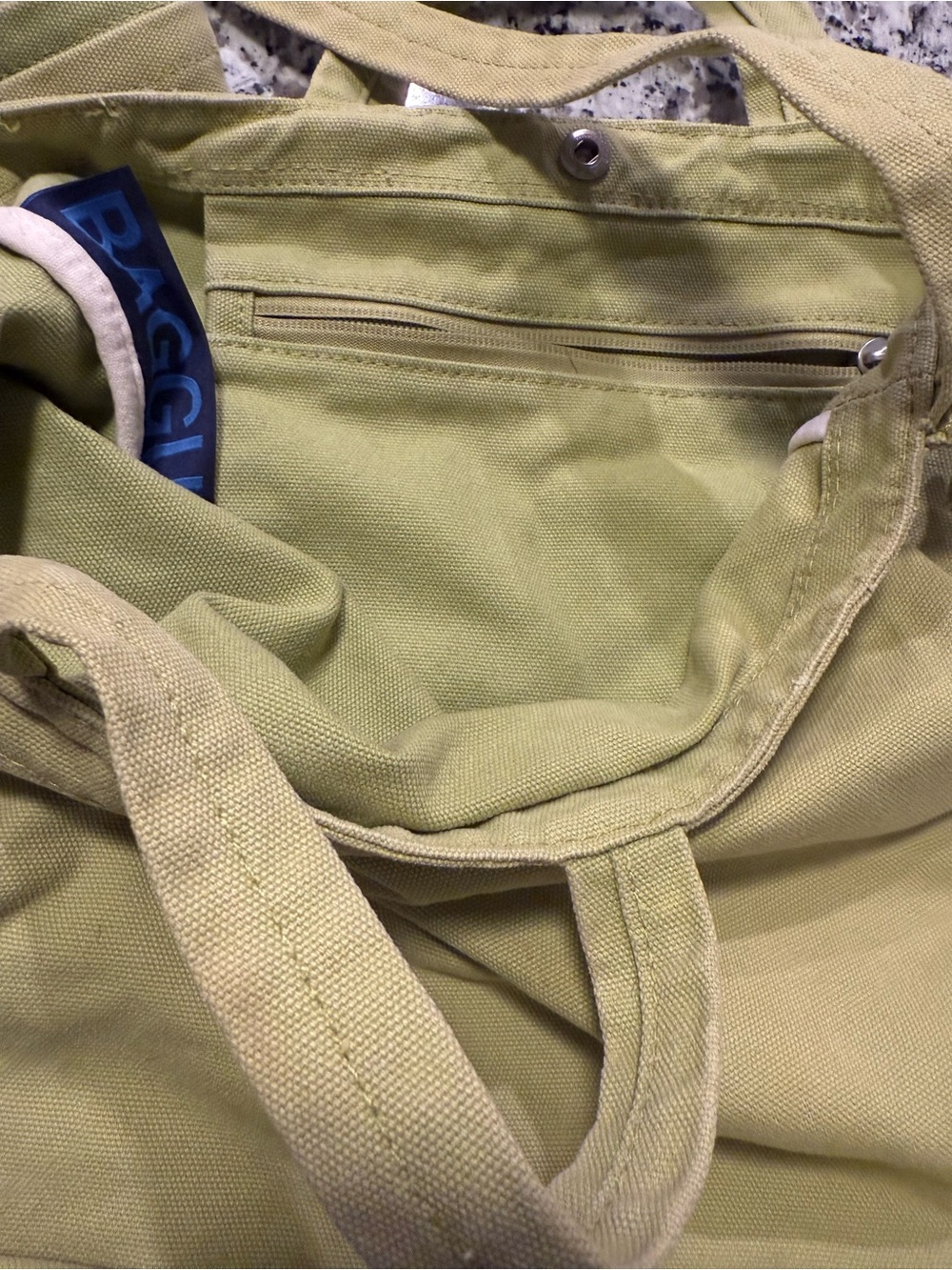 Baggu Lime Green Canvas Shoulder Tote Duck Bag